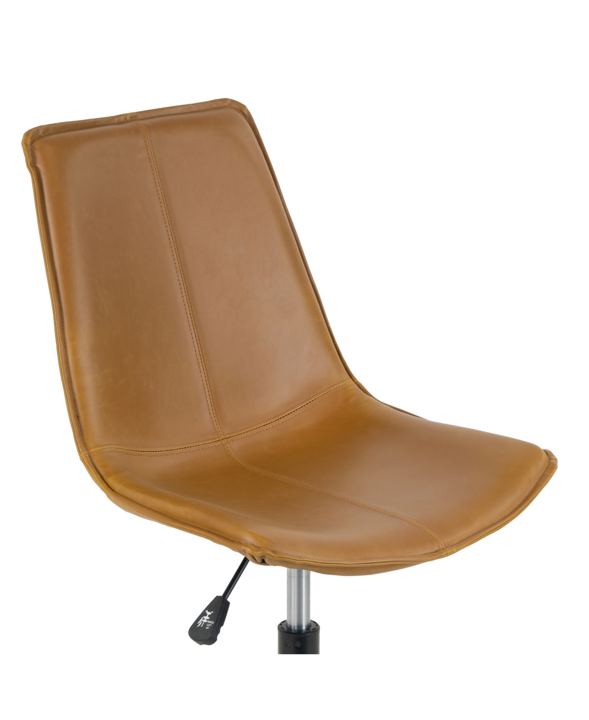 Shop Glamour Home 35.25" Amery Polyester, Metal Task Chair In Brown