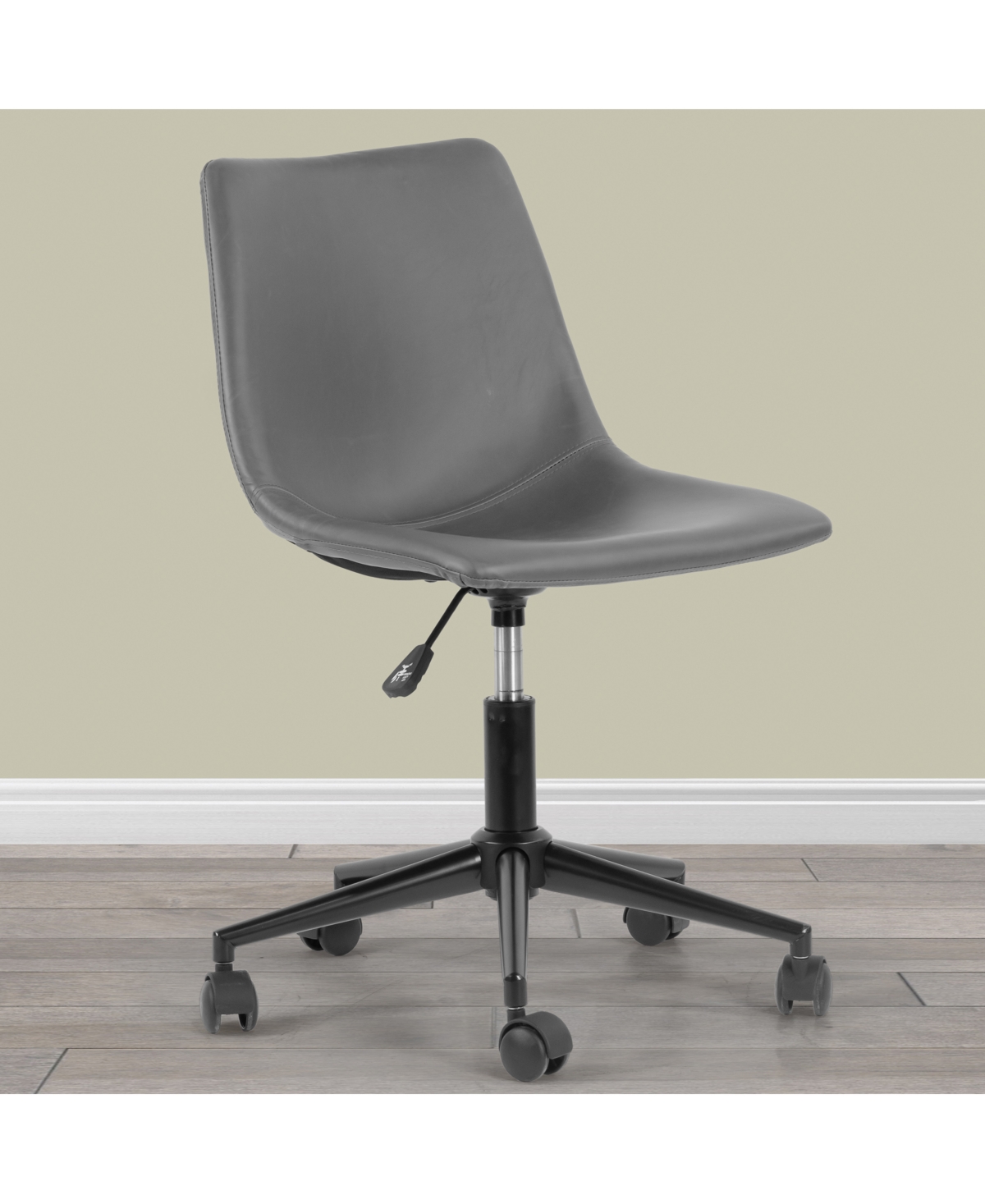 Shop Glamour Home 34" Adan Polyester, Metal Task Chair In Grey