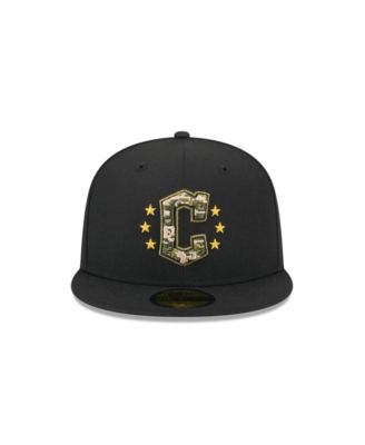 Men's Black Cleveland Guardians 2024 Armed Forces Day On-Field 59FIFTY Fitted Hat