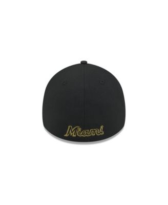 Men's Black Miami Marlins 2024 Armed Forces Day 39THIRTY Flex Hat