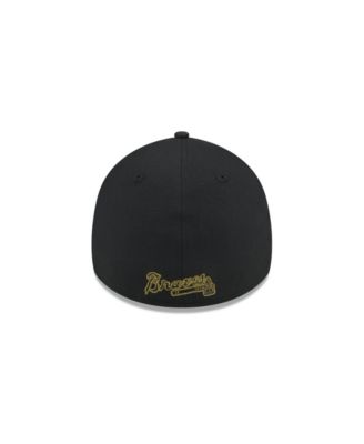 Men's Black Atlanta Braves 2024 Armed Forces Day 39THIRTY Flex Hat