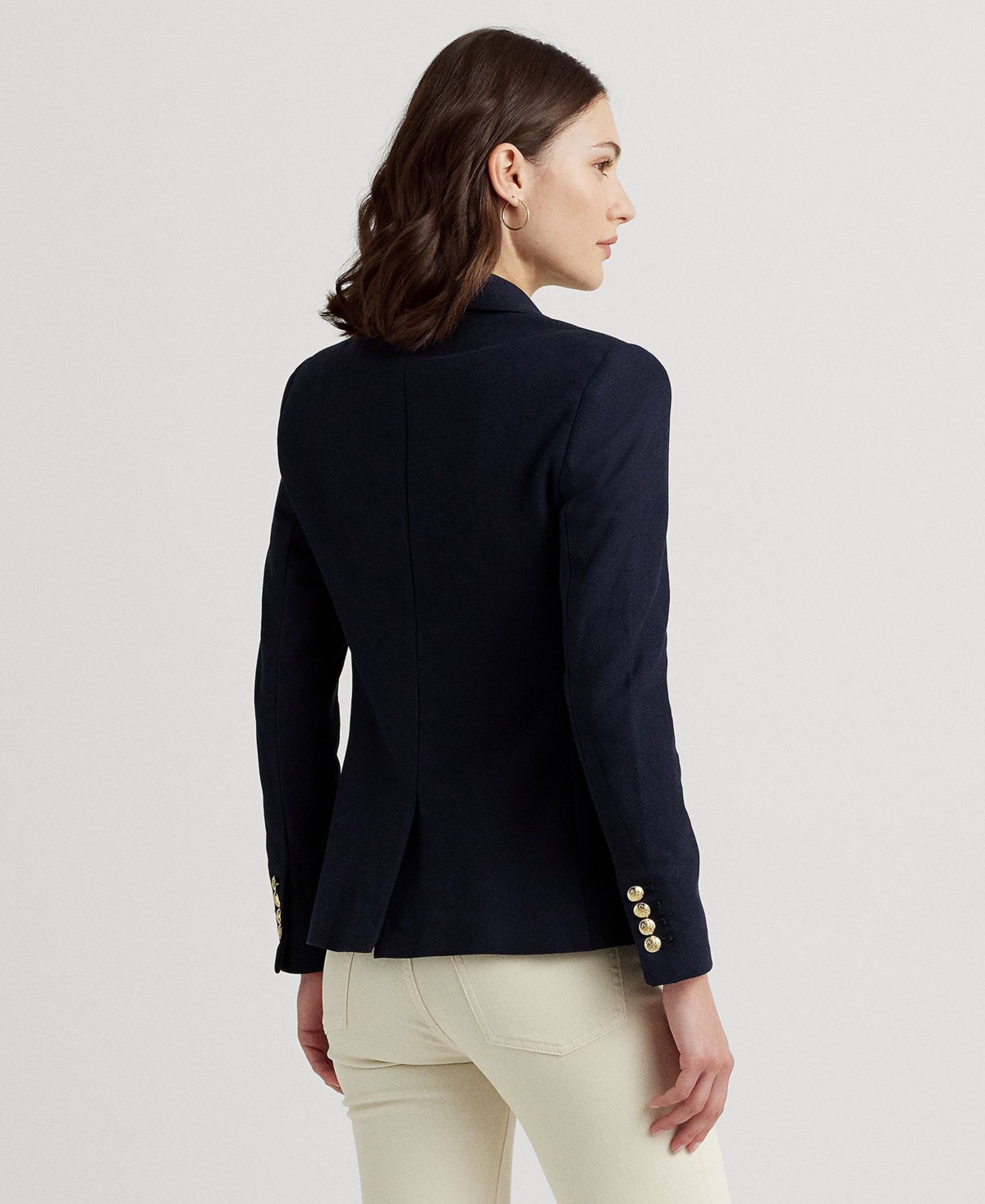 Ralph Lauren Petite Slim-fit Jacquard Blazer In Birch Tan