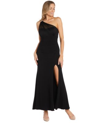 R & M Richards - Women's Chiffon Drape Asymmetric Sleeveless Gown
