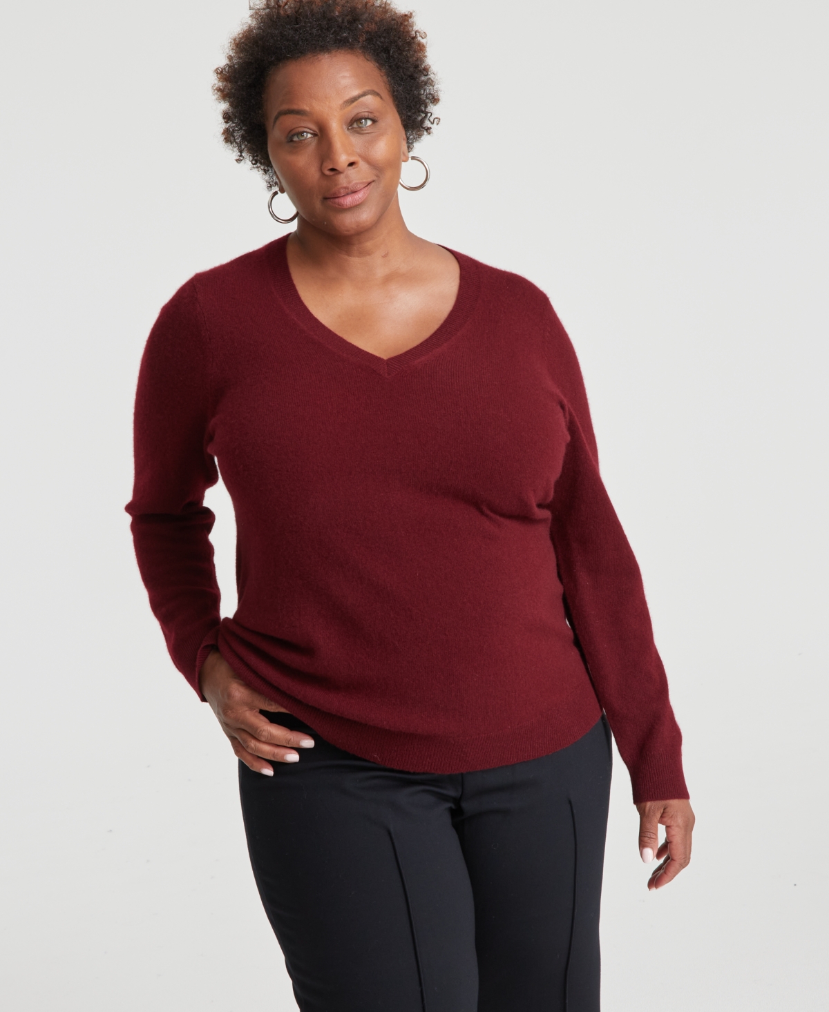 Charter Club Plus Size 100% Cashmere V-neck Sweater, Created For Macy's In Crantini