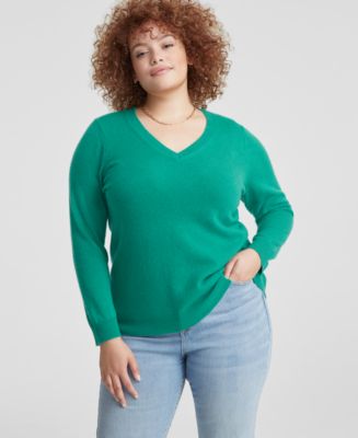 Charter Club Women's Green Cashmere Turtle-Neck Sweater Size Small buy New With Tags