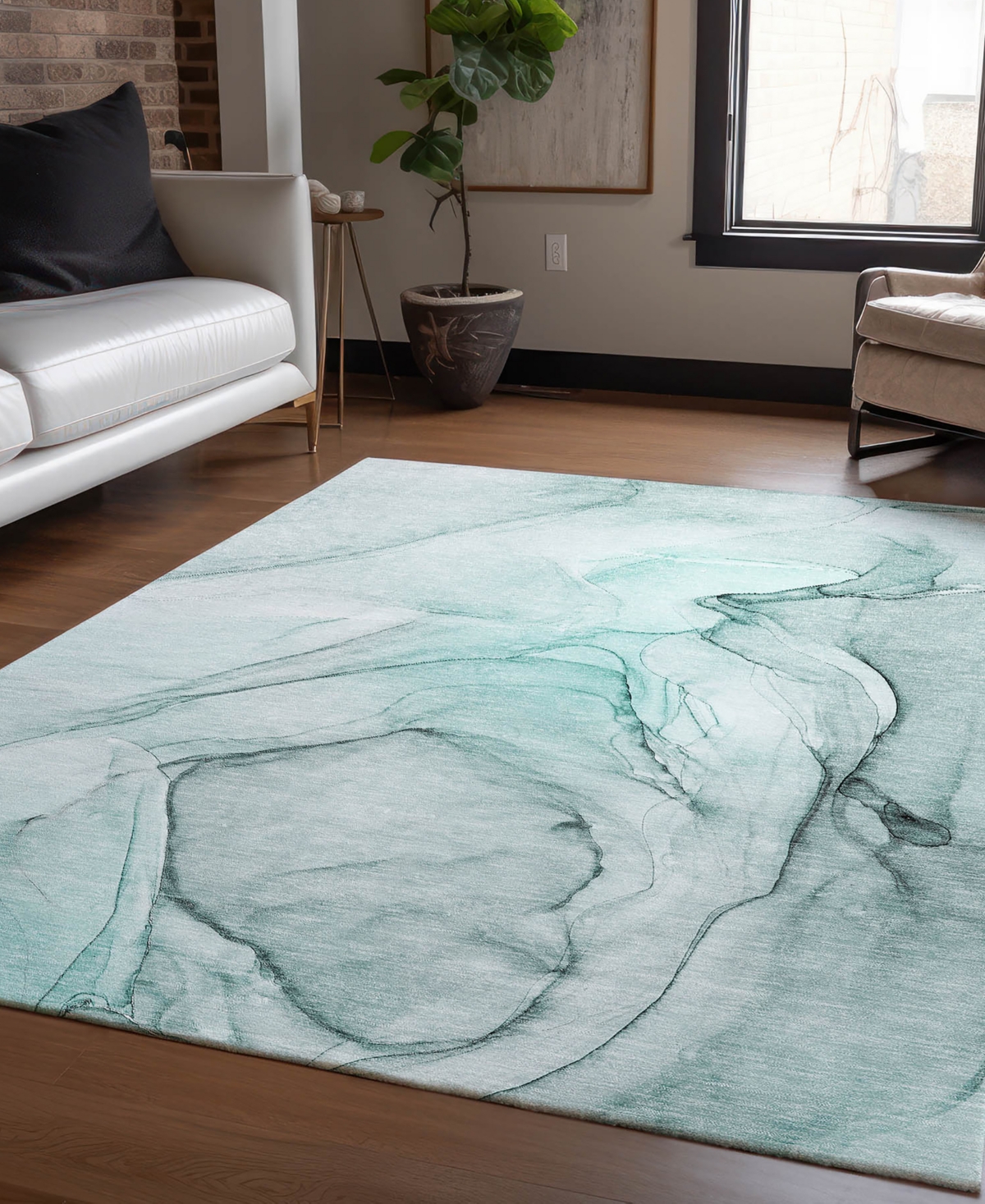 Addison Chantille Machine Washable Acn502 2'6x3'10 Area Rug In Ocean