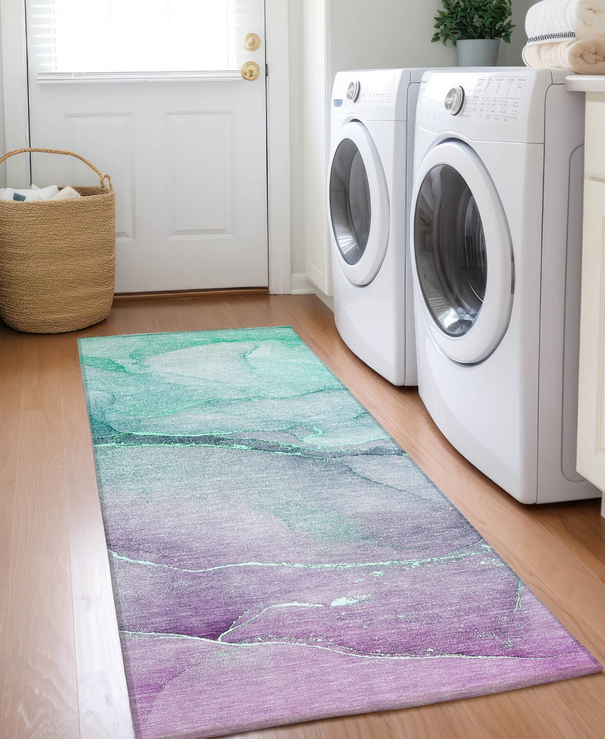 Addison Chantille Machine Washable Acn508 2'3x7'6 Runner Area Rug In Lime