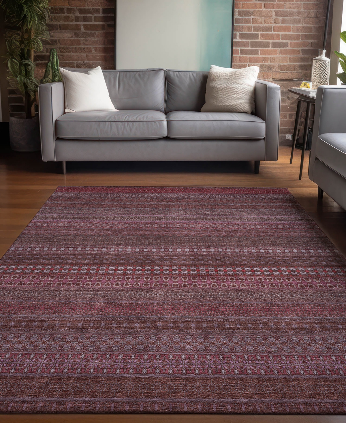 Addison Chantille Machine Washable Acn527 2'6x3'10 Area Rug In Cherry