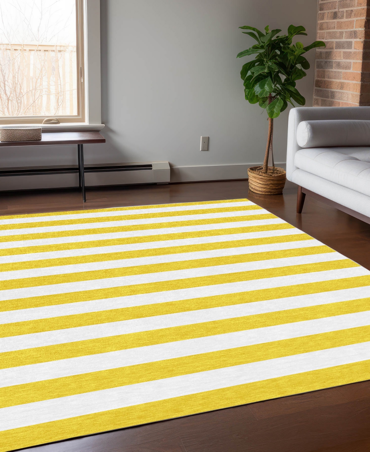 Shop Addison Chantille Machine Washable Acn528 10'x14' Area Rug In Yellow