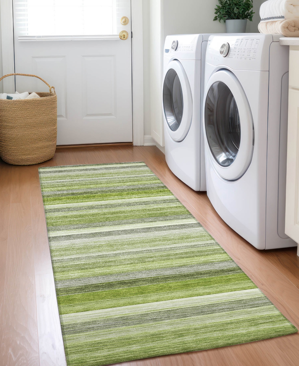 Addison Chantille Machine Washable Acn529 2'3x7'6 Runner Area Rug In Ivy,green