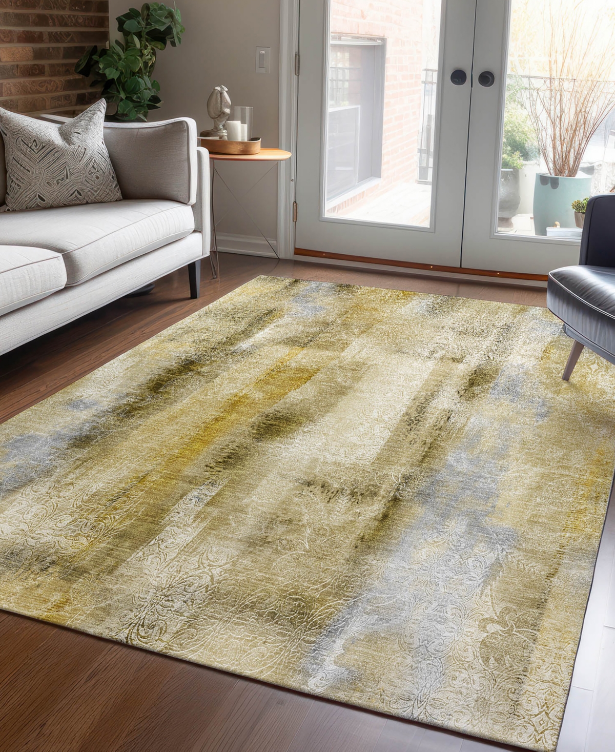 Addison Chantille Machine Washable Acn537 5'x7'6 Area Rug In Taupe