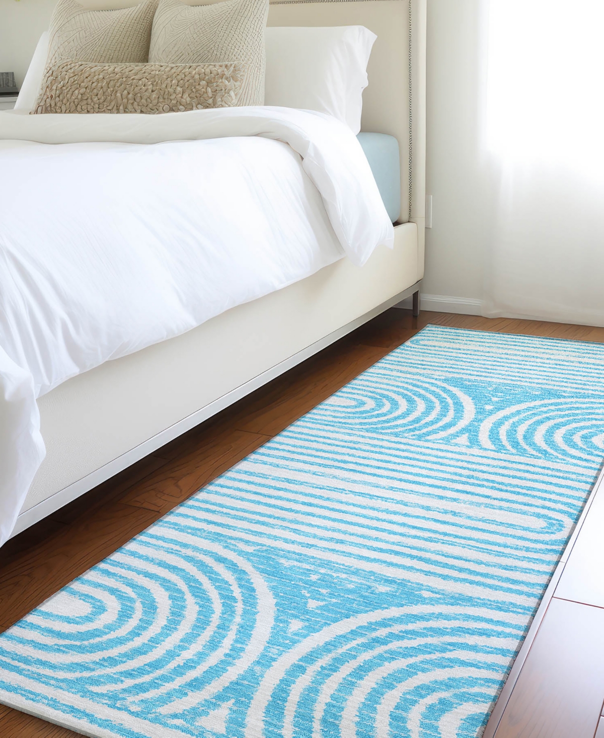 Addison Chantille Machine Washable Acn540 2'3x7'6 Runner Area Rug In Ocean