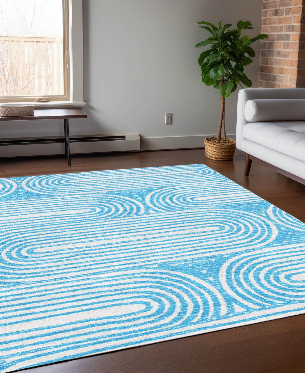 Addison Chantille Machine Washable Acn540 2'6x3'10 Area Rug In Ocean