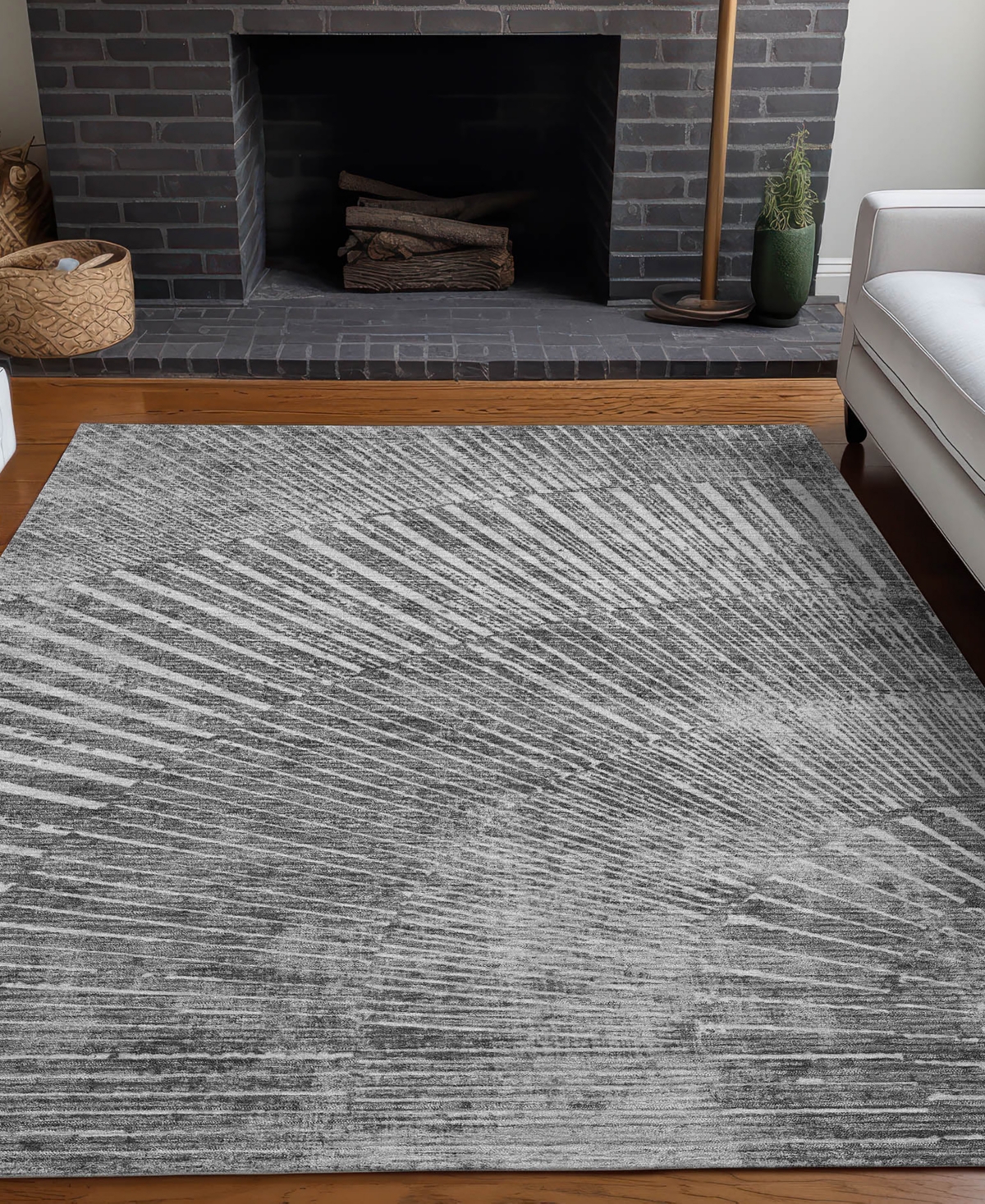 Addison Chantille Machine Washable Acn542 8'x10' Area Rug In Gray