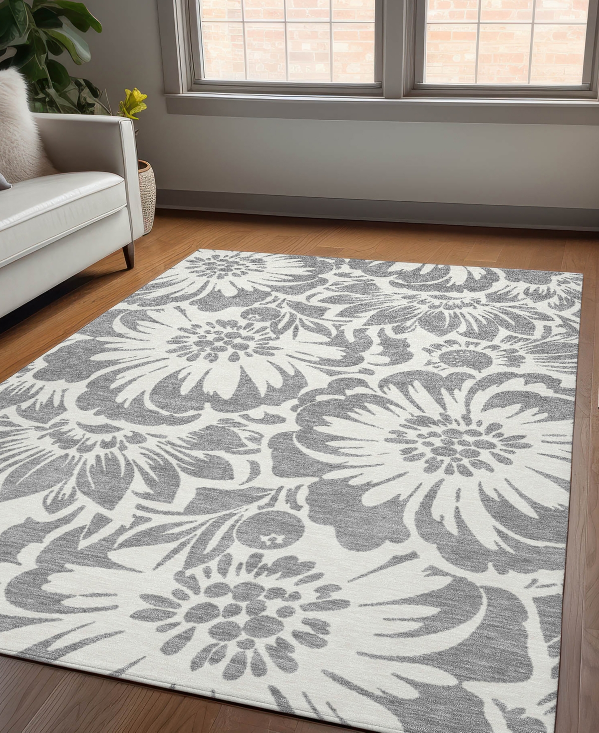 Addison Chantille Machine Washable Acn551 9'x12' Area Rug In Gray