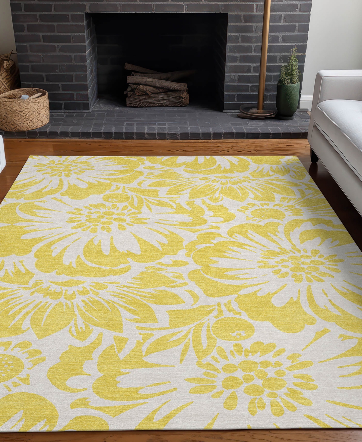 Addison Chantille Machine Washable Acn551 2'6x3'10 Area Rug In Yellow