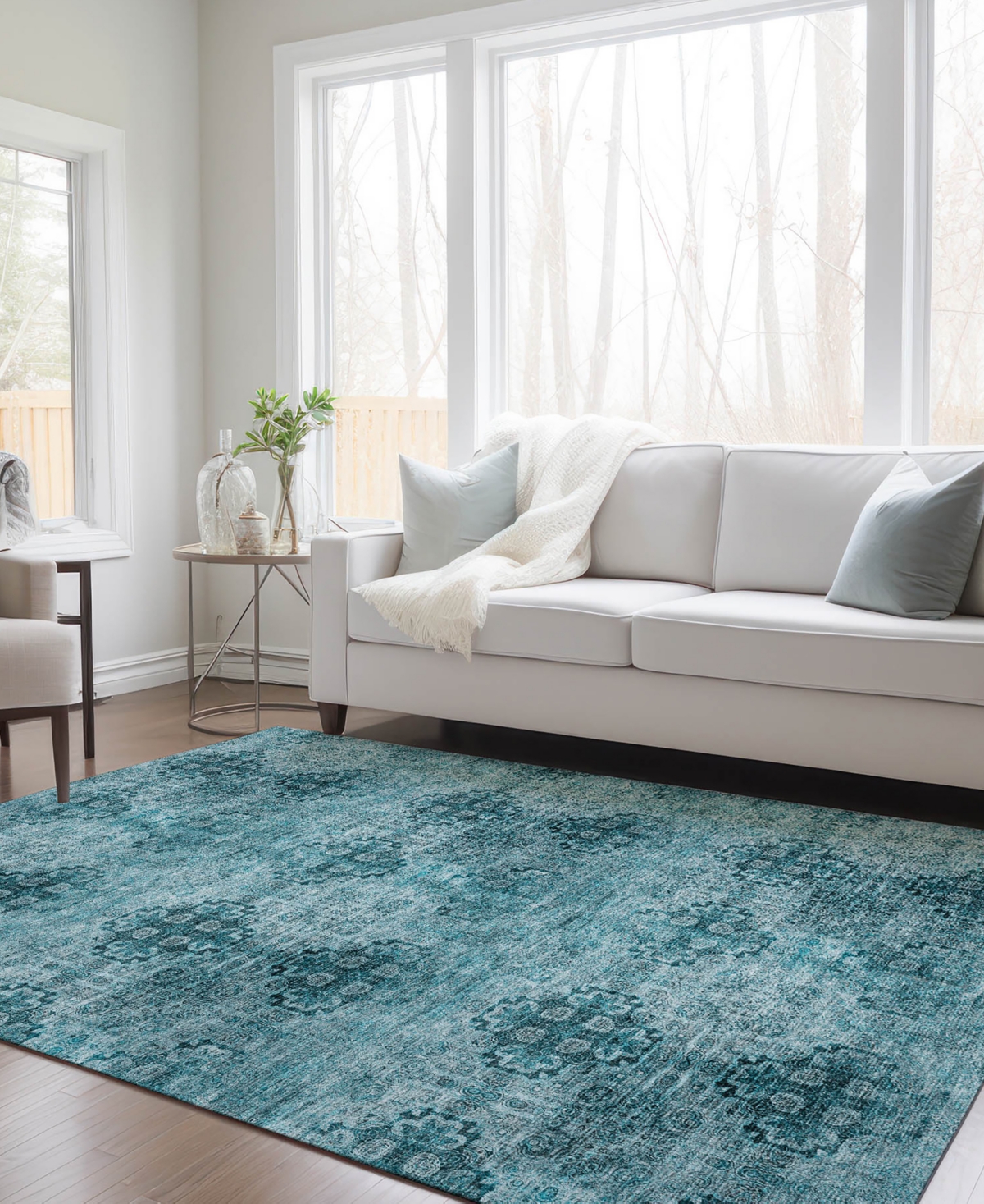 Addison Chantille Machine Washable Acn557 2'6x3'10 Area Rug In Ocean