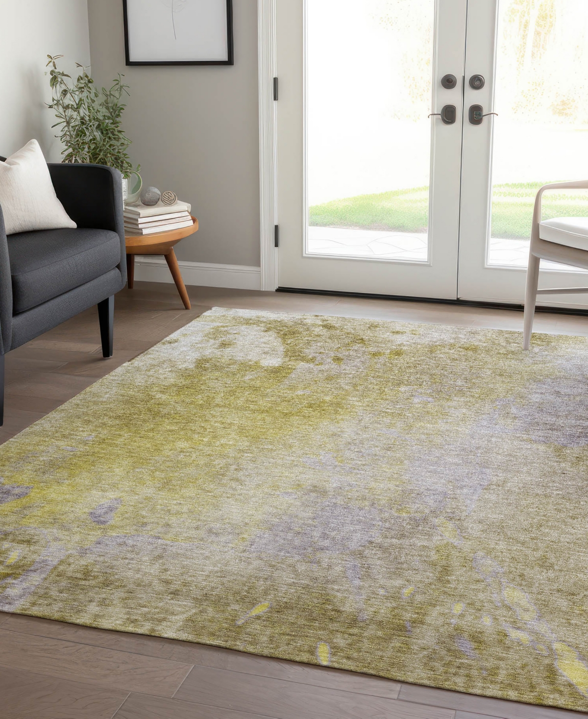Addison Chantille Machine Washable Acn562 3'x5' Area Rug In Gold