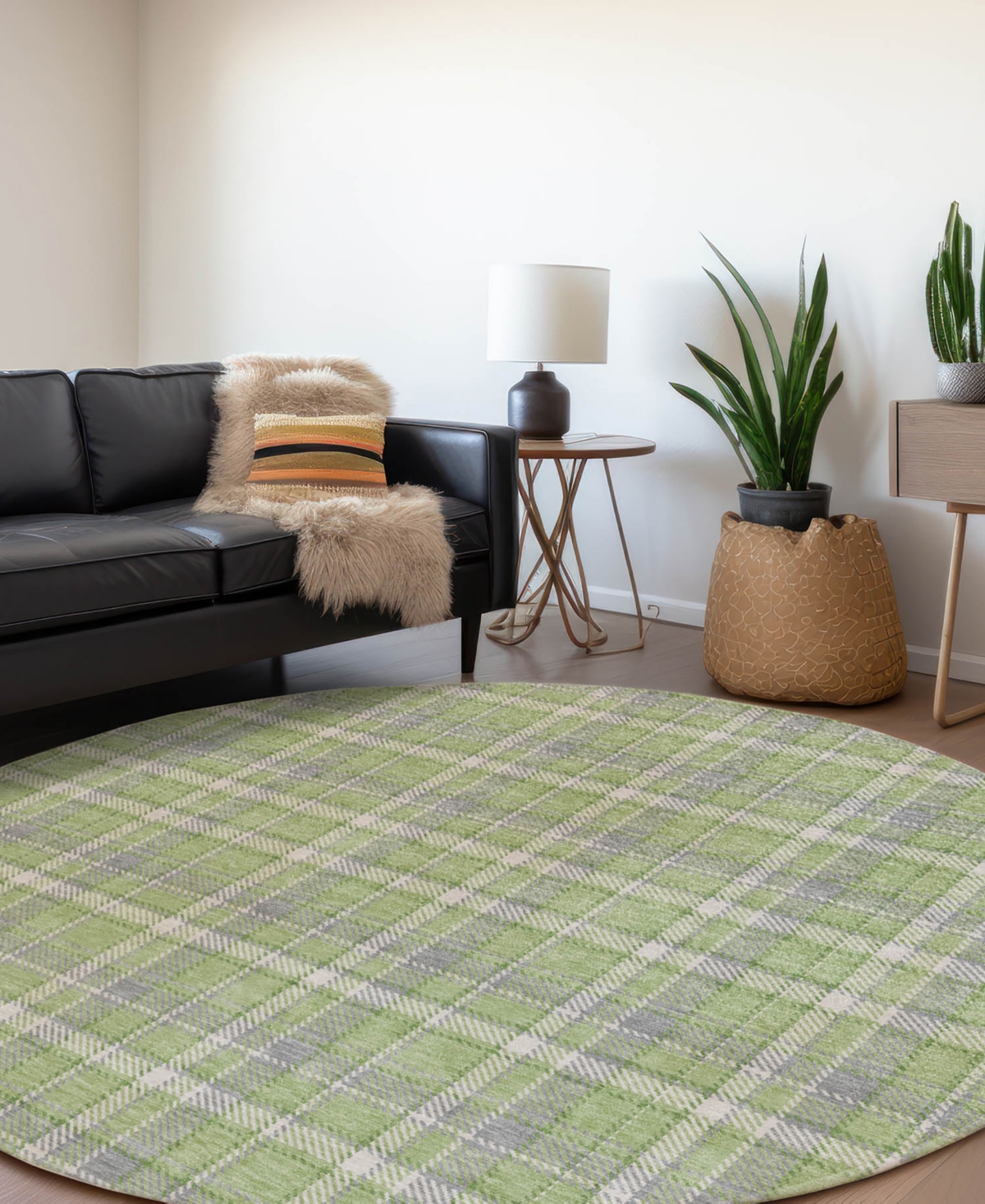 Addison Chantille Machine Washable Acn563 8'x8' Round Area Rug In Green