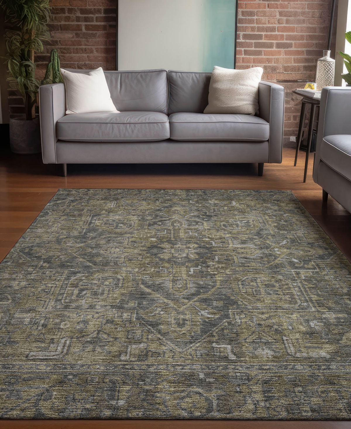 Addison Chantille Machine Washable Acn571 5'x7'6 Area Rug In Chocolate