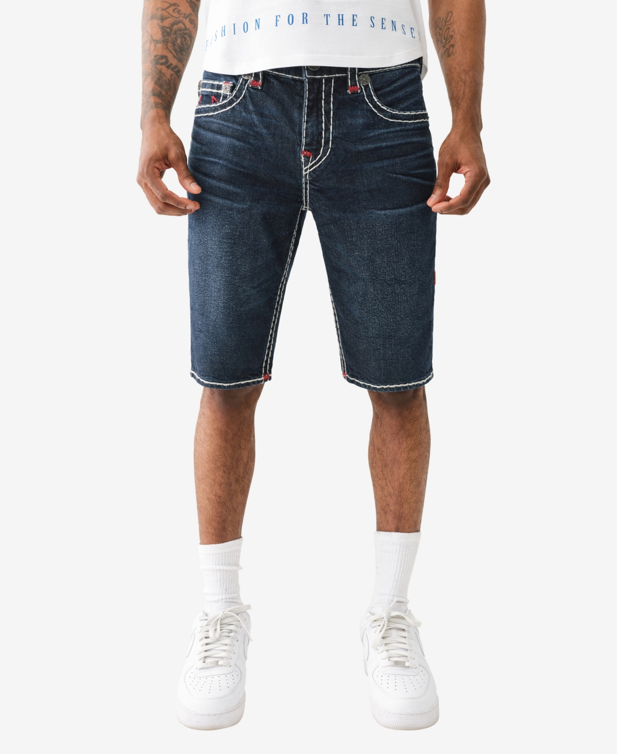 Shop True Religion Men's Ricky No Flap Super T Straight Shorts In Blue