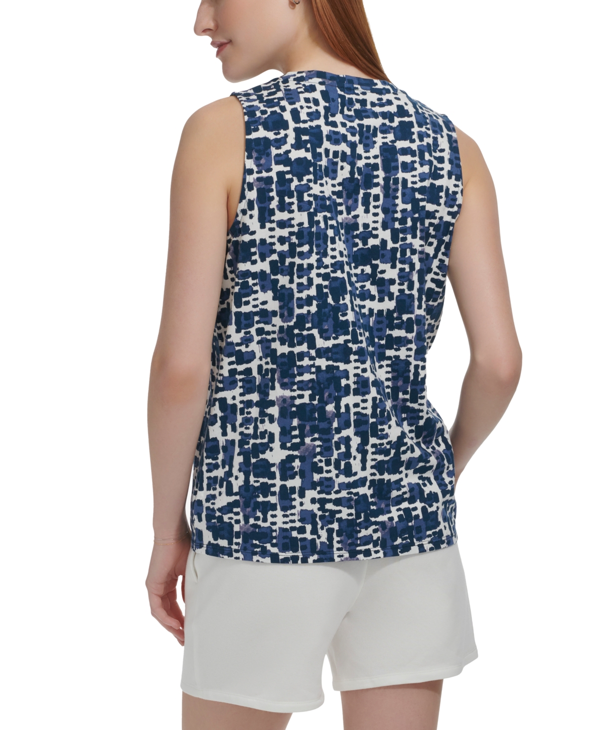 Andrew Marc Sport Women's Cotton Abstract-Print Tank Top