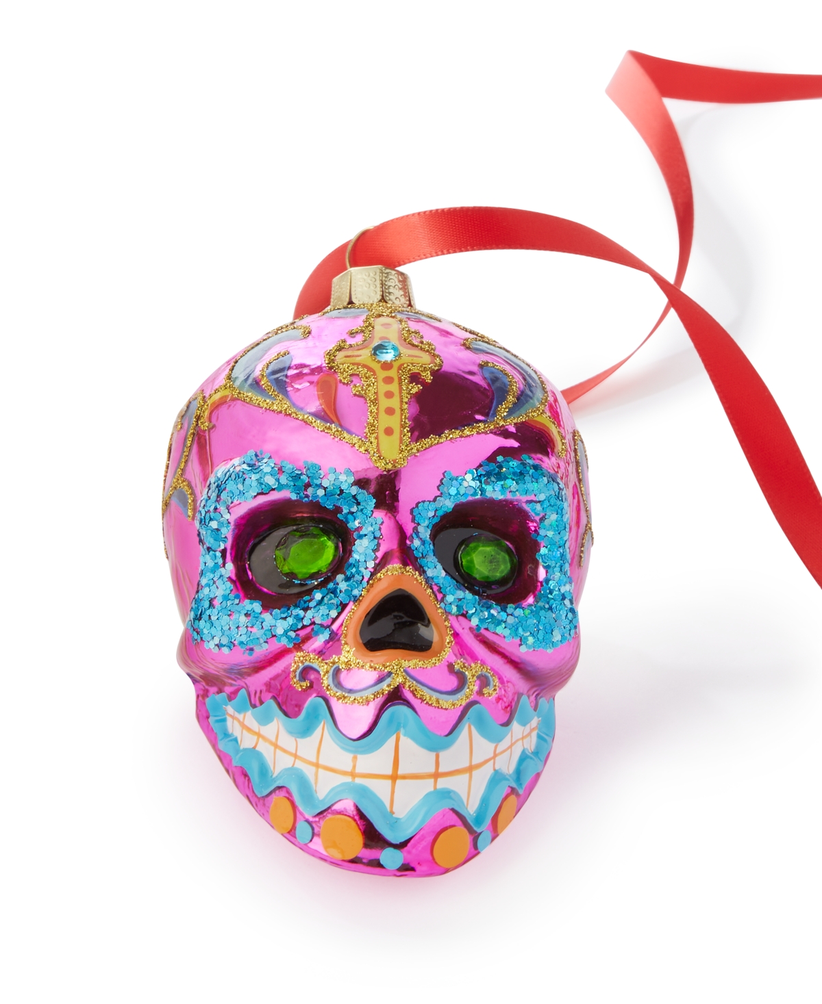 Holiday Lane Day of The Dead Colorful Skull Ornament, Exclusively at Macy's