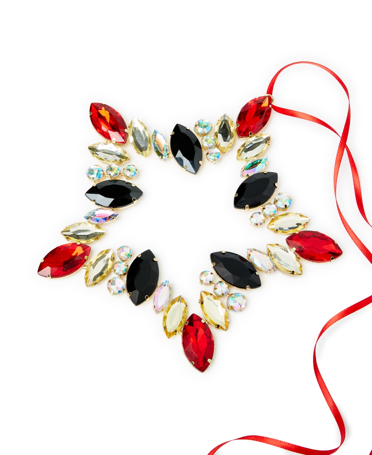 Holiday Lane Royal Holiday Red And Black Gem Star Ornament, Exclusively at Macy's