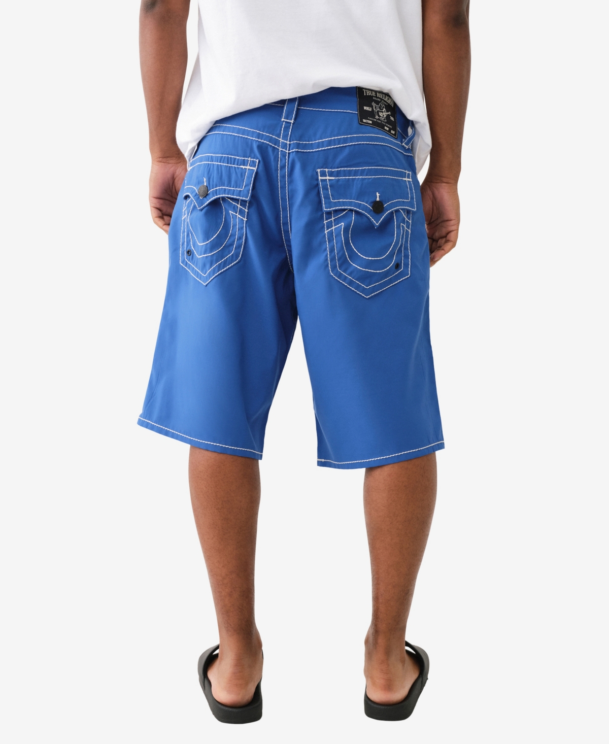 Shop True Religion Men's Ricky Big T Board Shorts In Blue