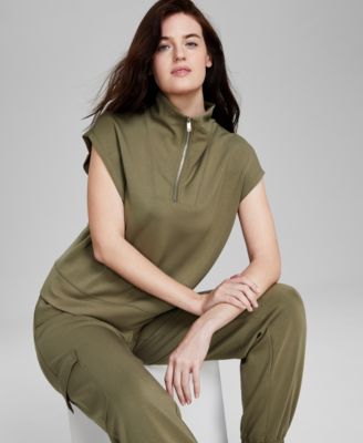 And Now This - Women's Scuba Quarter-Zip Stand-Collar Vest