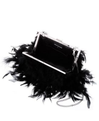 All Over Feather Frame Clutch