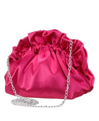 Satin Gathered Crossbody Pouch Bag