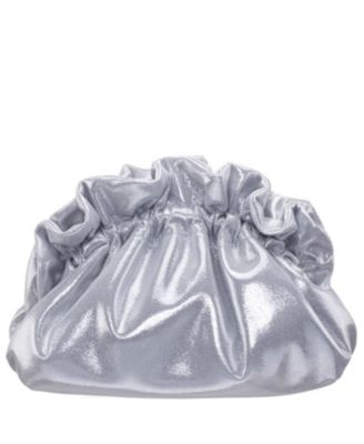 Metallic Gathered Crossbody Pouch Bag