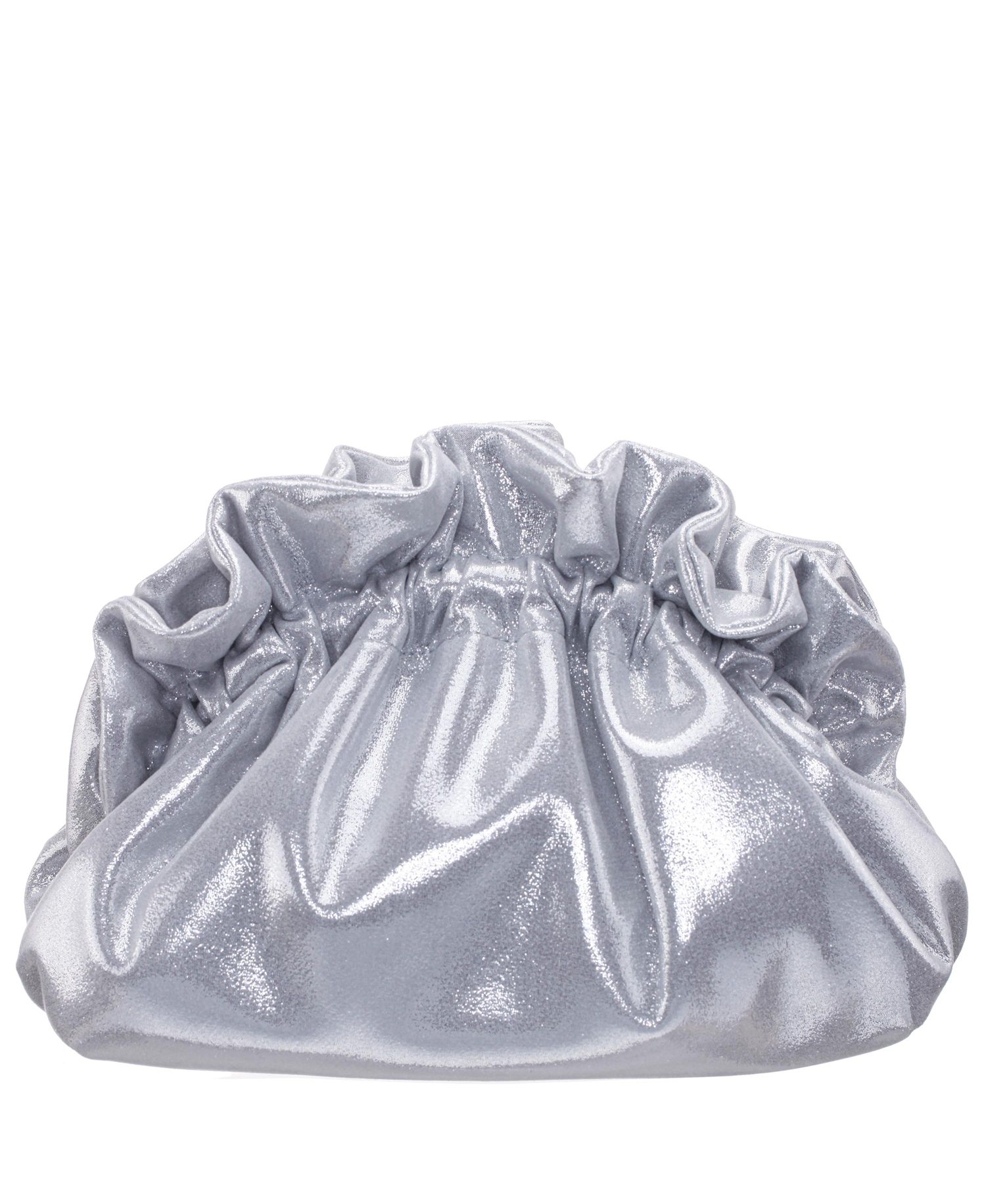 Metallic Gathered Crossbody Pouch Bag
