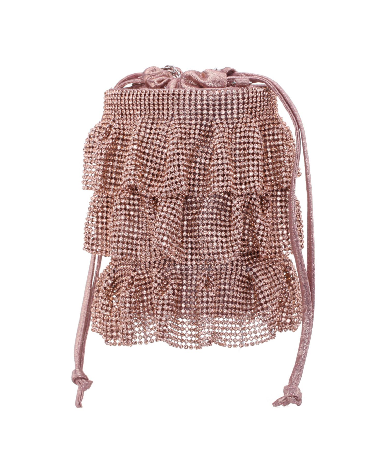 Женская сумка Nina 4 Tired Crystal Mesh Pouch, цвет: Розовый золотой — фото 2