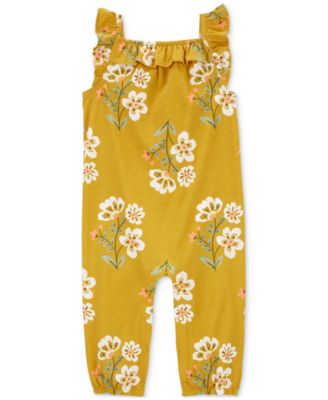 Carter's - Baby Girls Floral-Print Flutter-Sleeve Jumpsuit