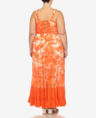 Plus Size Smocked Ruffle Maxi Dress