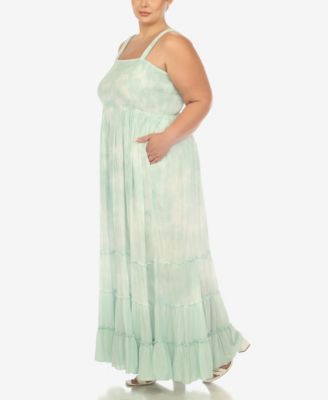Plus Size Smocked Ruffle Maxi Dress