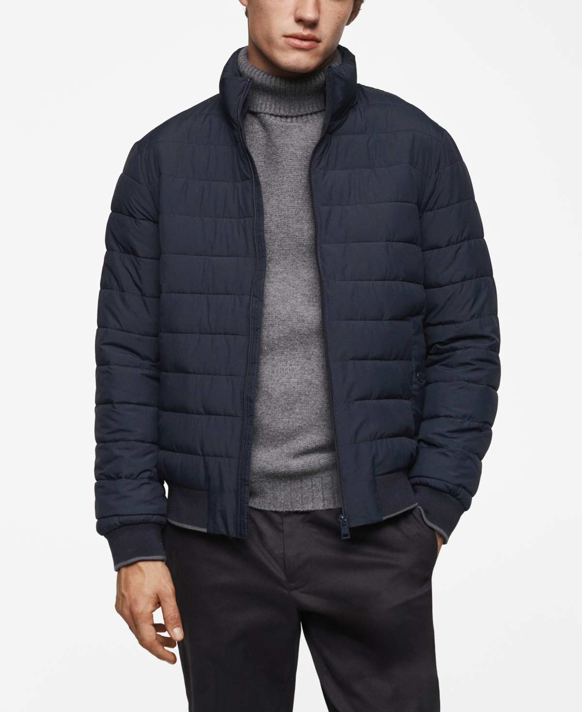 Mango Men's Ultra-Lightweight Water-Repellent Quilted Anorak