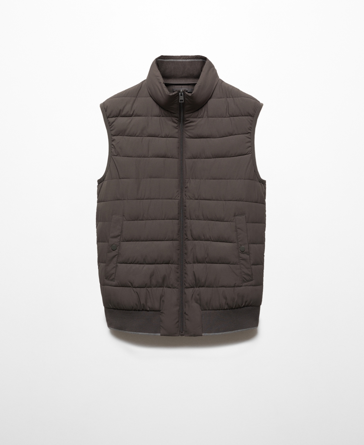 Shop Mango Men's Ultralight Water-repellent Quilted Vest In Dark Heather Grey