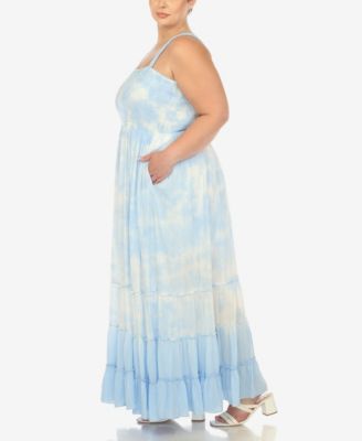 Plus Size Smocked Ruffle Maxi Dress