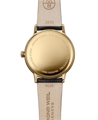 Women's Swiss Toccata Black Leather Strap Watch 39mm