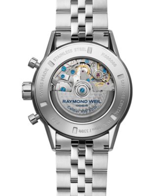 Men's Swiss Automatic Chronograph Freelancer Stainless Steel Bracelet Watch 44mm