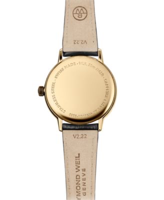 Women's Swiss Toccata Black Leather Strap Watch 29mm