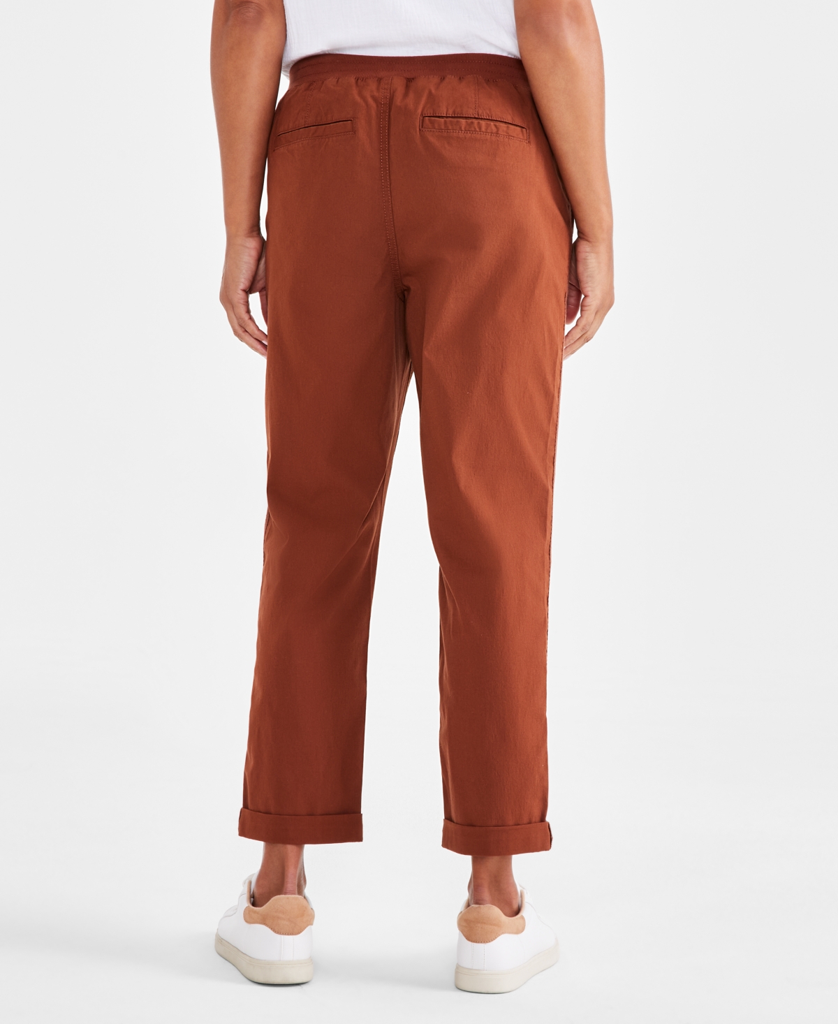 Style & Co Petite Embellished Pull-On Twill Pants, Created for Macy's