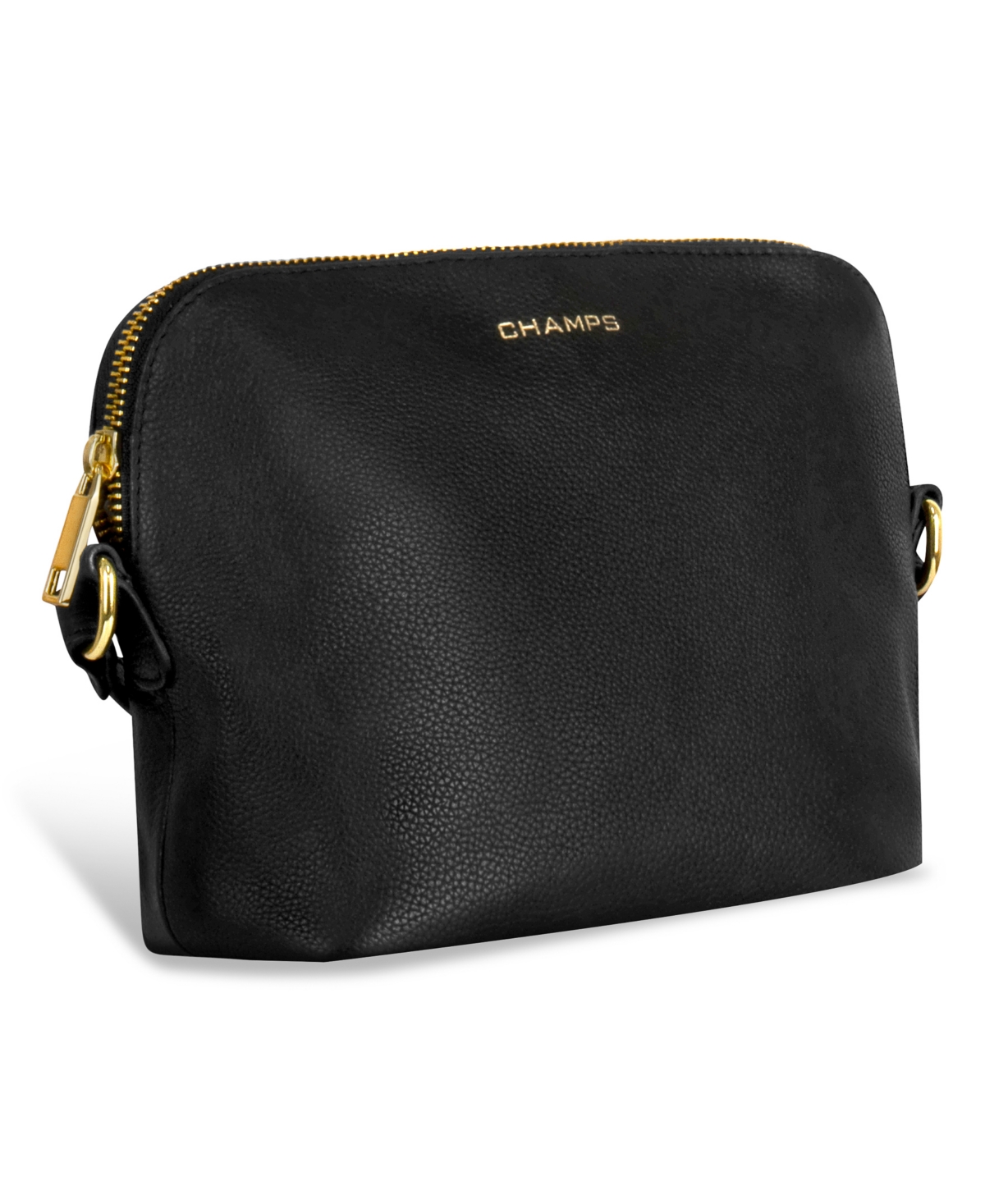 Shop Champs Leather Top-zip Shoulder Bag In Black