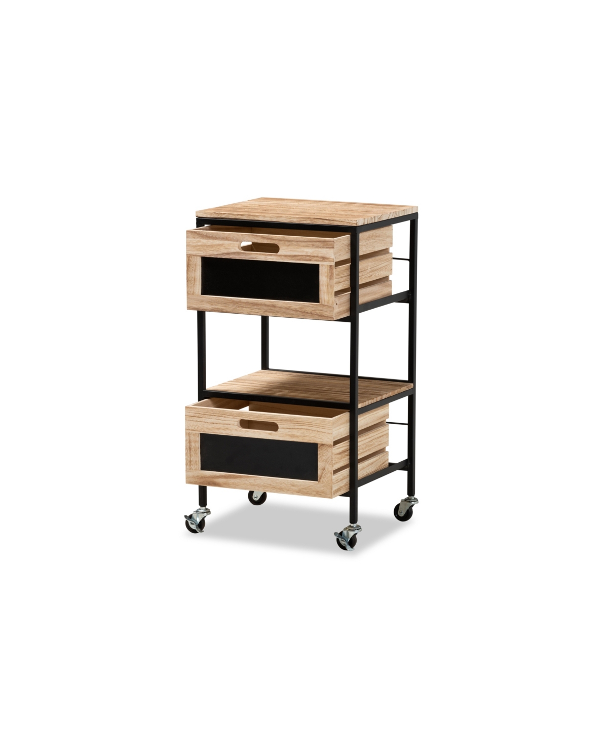 Baxton Studio Olinda Modern Industrial 2-drawer End Table In Oak Brown