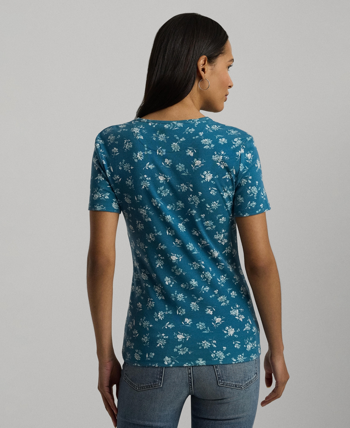 Lauren Ralph Lauren Women's Short-Sleeve Floral Crewneck Tee