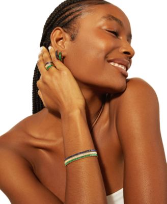 Nano Emerald Color Baguette Ring (1 ct. t.w.) in Gold Vermeil (Also in Nano White Sapphire Color, Nano Ruby Color, & Nano Blue Sapphire Color ), Created for Macy's