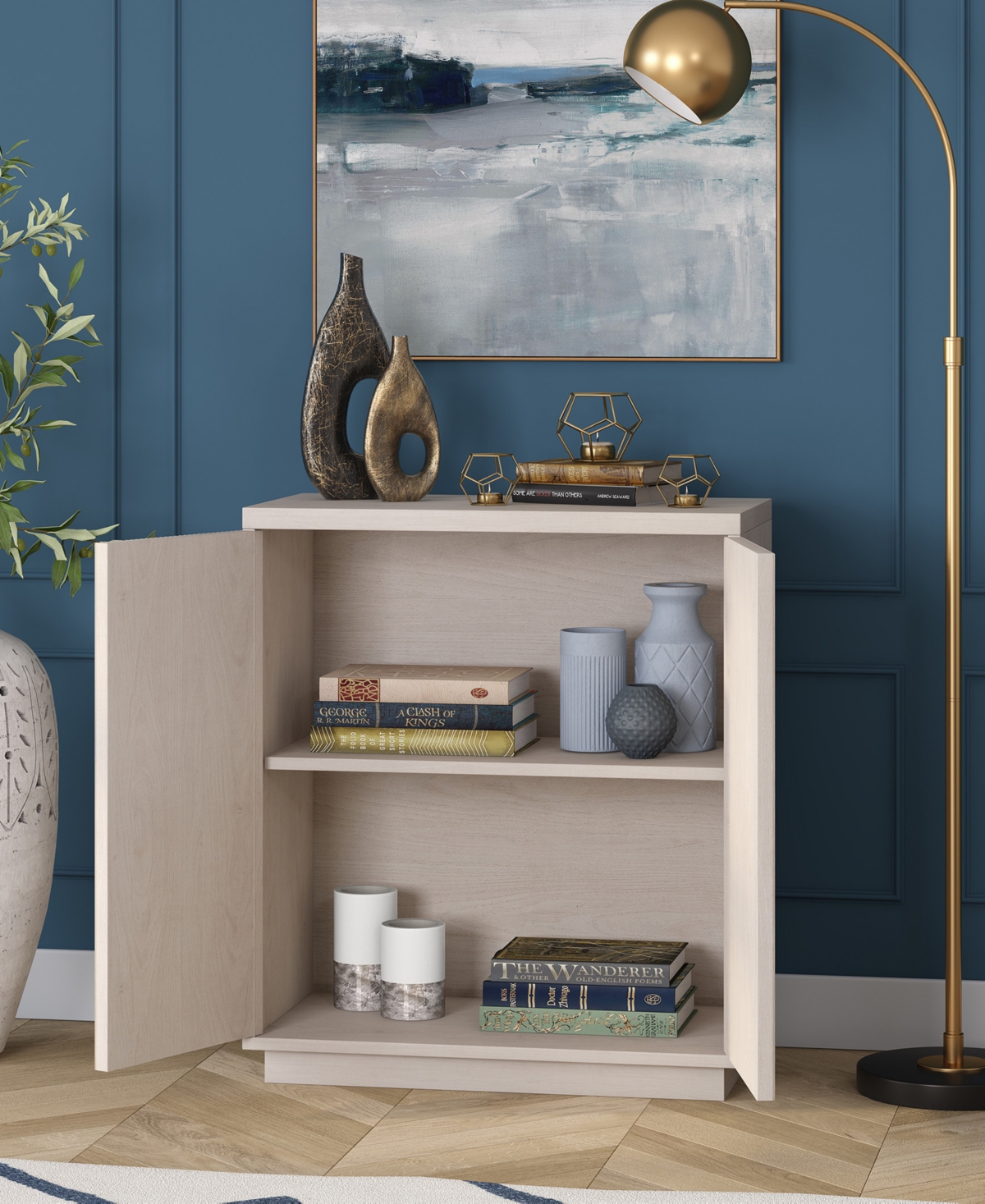 Hudson & Canal Alston 28" Wide Rectangular Accent Cabinet In Alder White In Alder White
